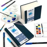 bloc canson montval art book acordeón 15×15 bleu art. nr. c520003060