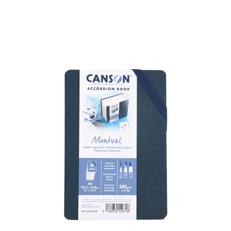 bloc canson montval art book acordeón a6 bleu art. nr. c520003082