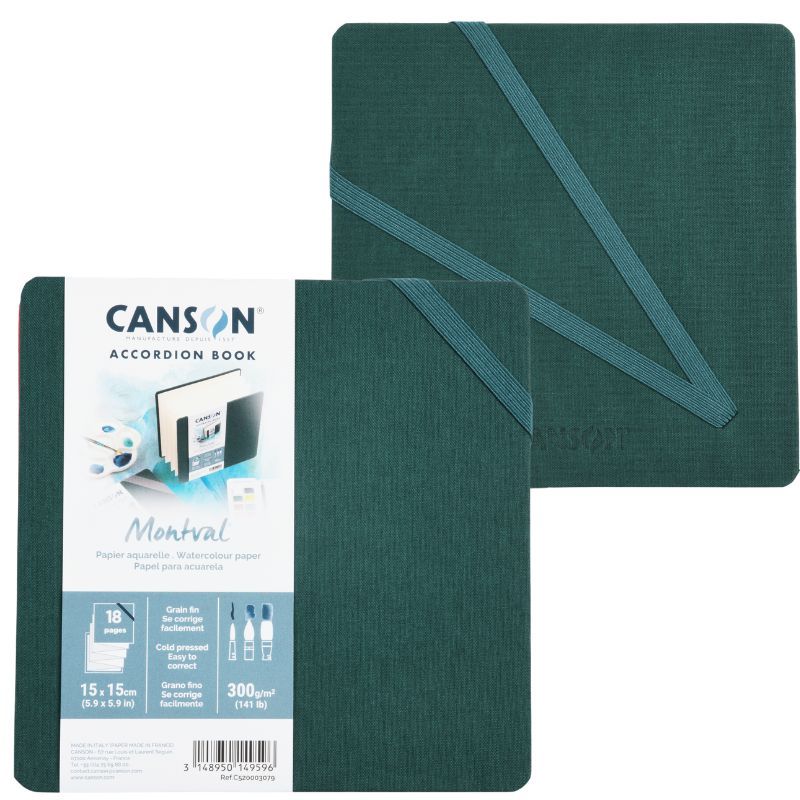 bloc canson montval art book acordeón 15×15 vert art. nr. c520003079