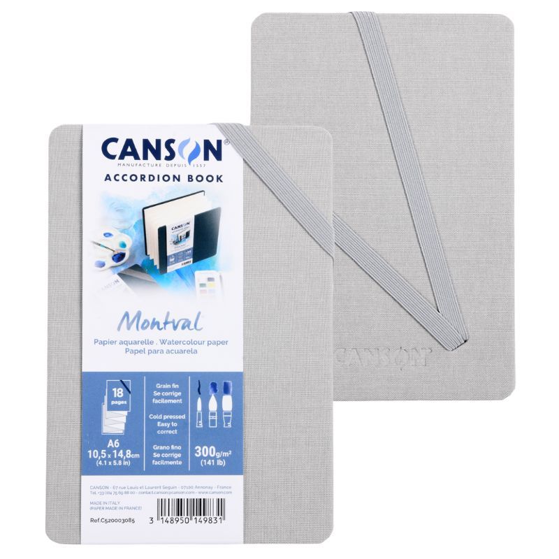 bloc canson montval art book acordeón a6 gris art. nr. c520003085