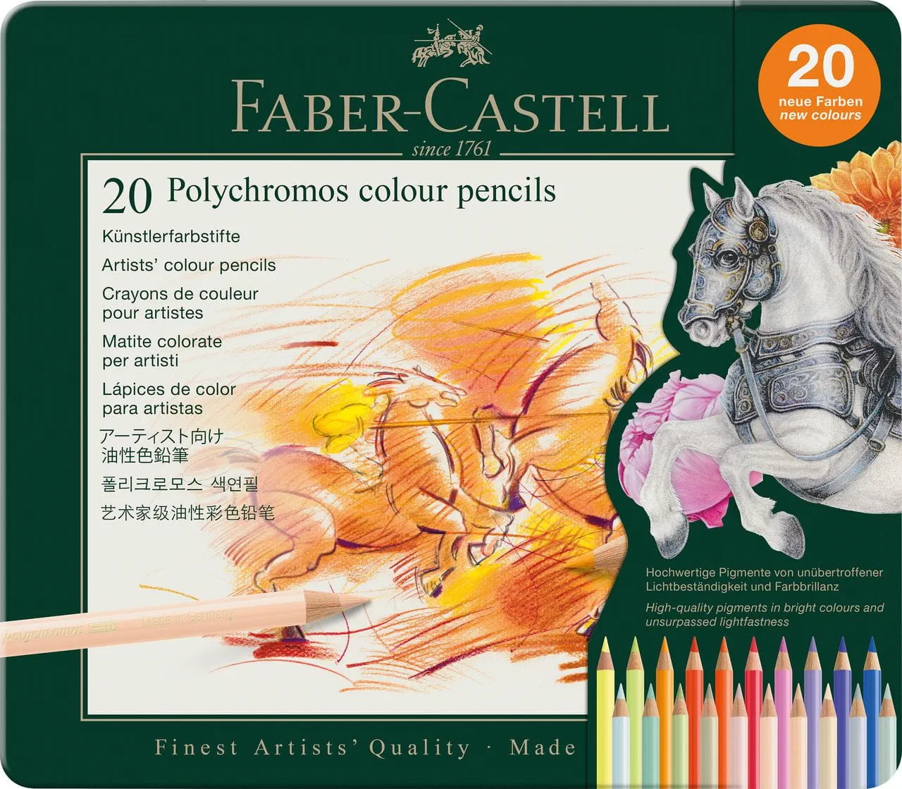 estuche metálico polychromos 20 colores faber castell art. nr. 110020