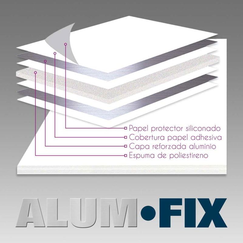 cartón pluma adhesivo alumfix blanco 5 mm. 70 x 100 cm art. nr. c01090170100